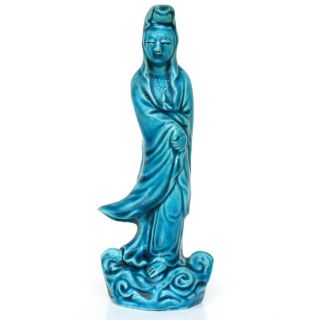 Antique / Vintage Chinese Turquoise Kwan - Yin / Kuan - Yin Statue Figure Sculpture photo