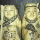 Set Of Two Chinese Netsuke Carved Figurines Man And Woman Farmers Necklaces & Pendants photo 3