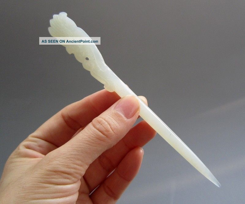 Antique Chinese Old Jade Phoenix Hairpin Other photo