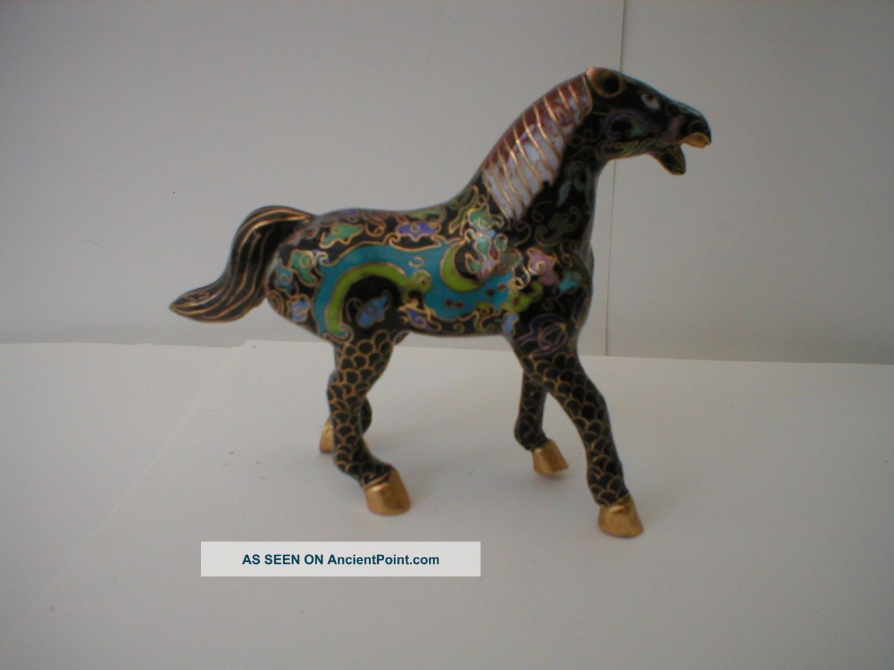 Vintage Japanese Cloisonne Horse Cloisonne photo