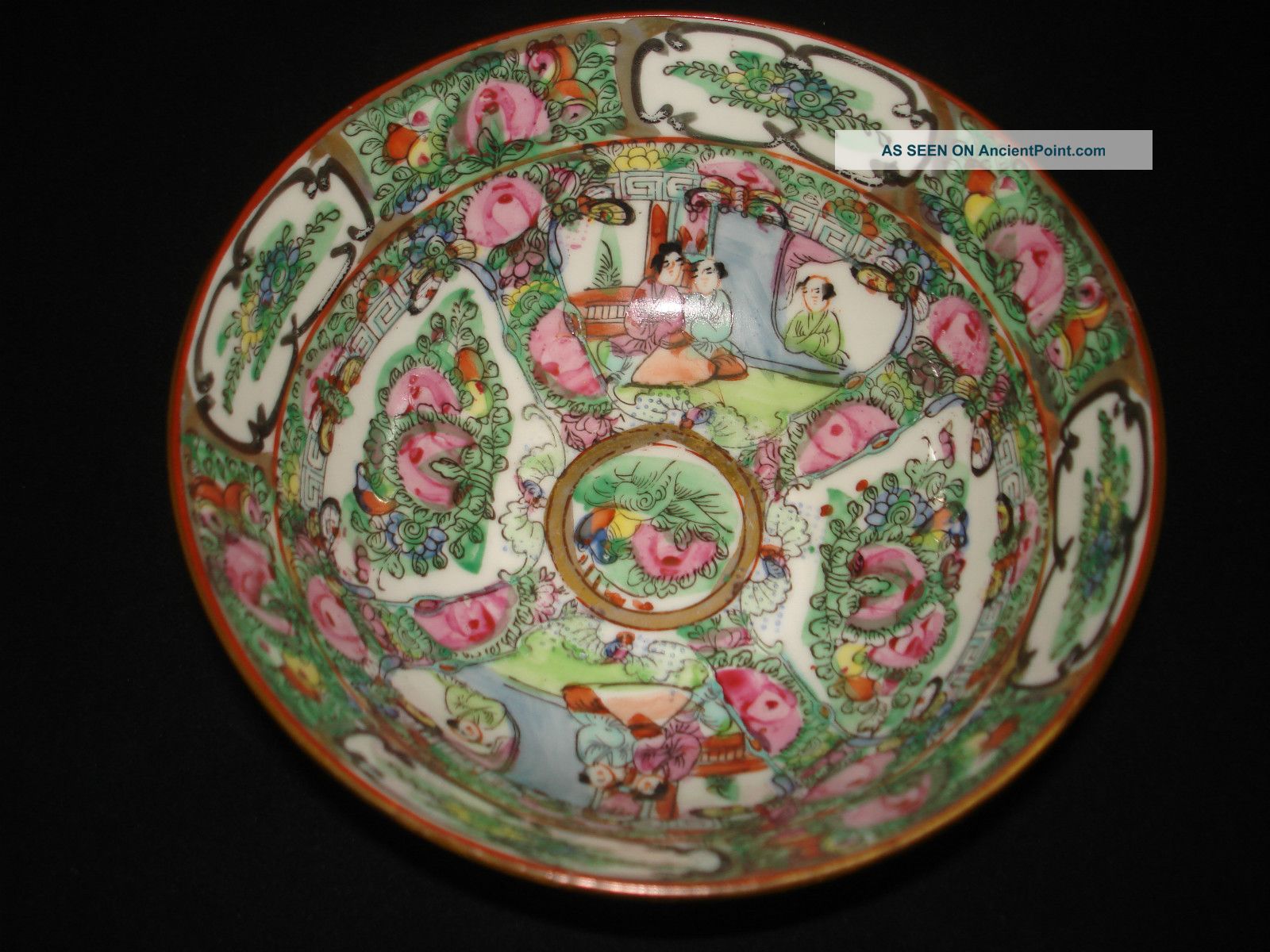 19th C.  Chinese Rose Enameled Porcelain Bowl Plates photo