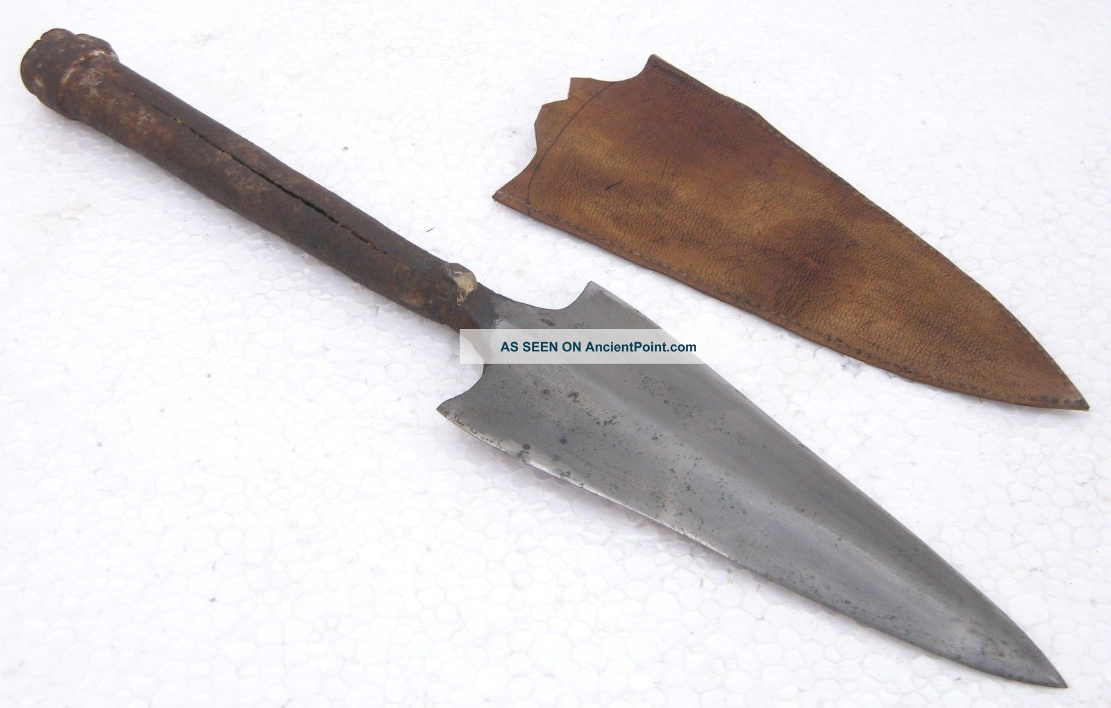 1800s Antique Fine Hand Forged Steel Spear Head India photo