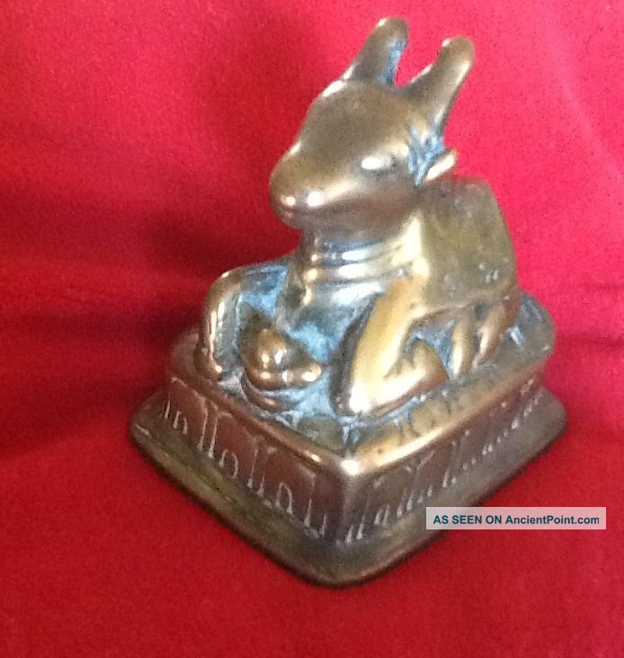Hindu Antique 18th Century Bronze Or Brass Indian Shiva Nandi Bull ??17th Cent. India photo