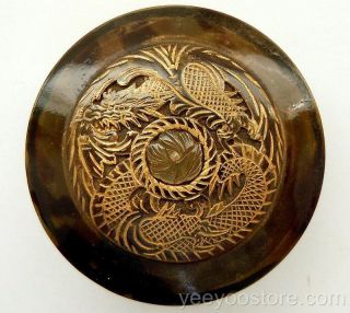 Antique & Rare Chinese/japanese Dragon Tortoise Shell Vanity/dressing Box photo