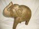 Old Rare Golden Brass Carving Fitted Elephant Statue Figurine India photo 2