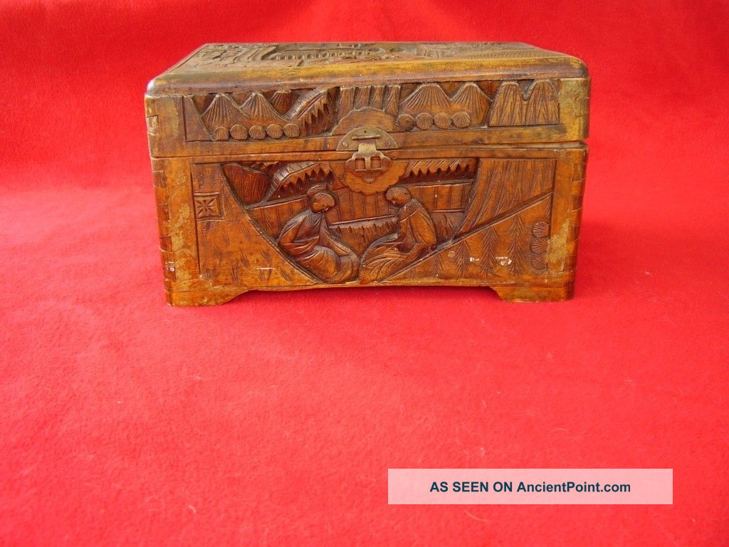 Hand Carved Box Asian Unknown photo