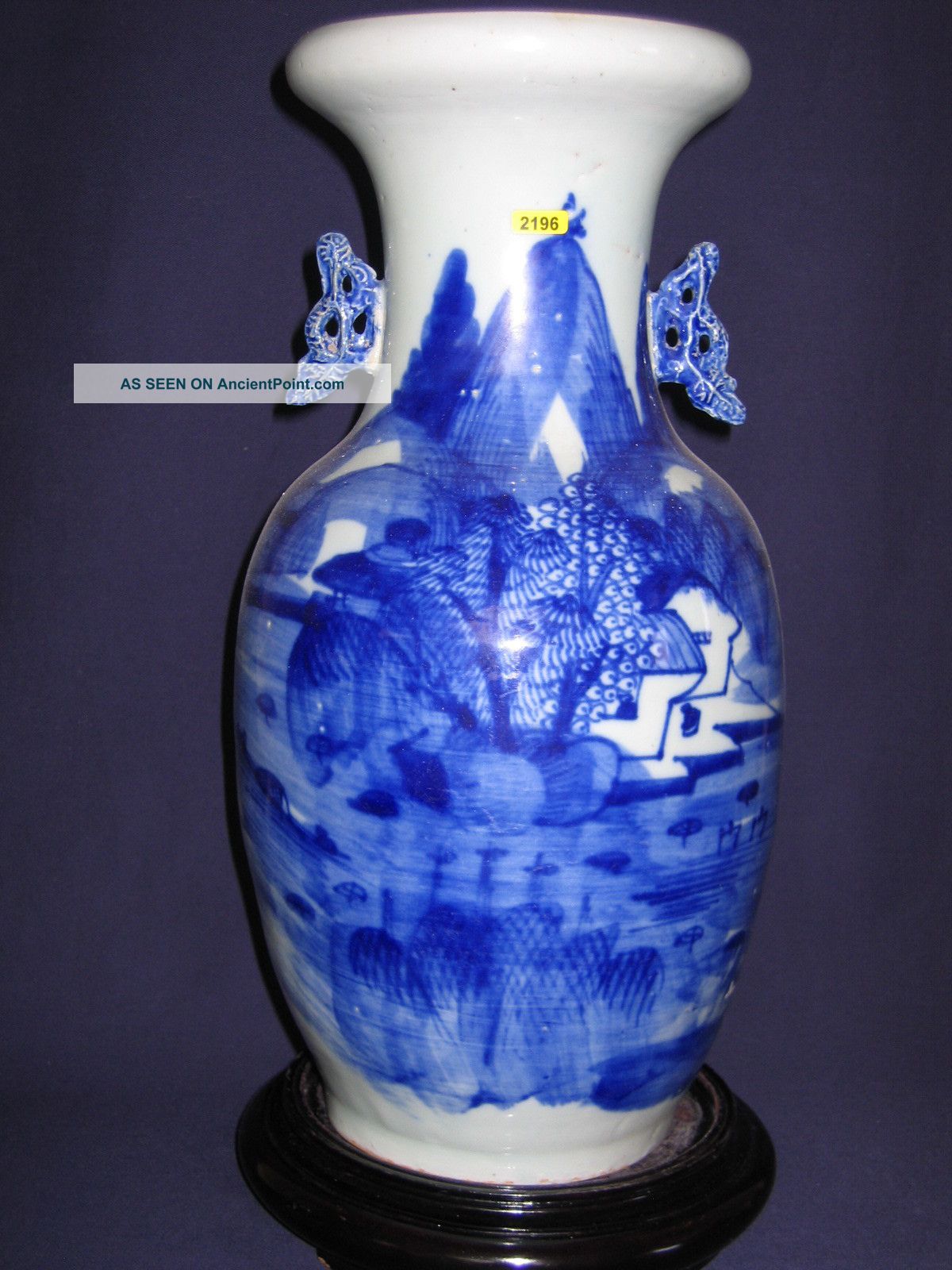 Chinese Antique Cobalt Blue Vase,  Figure Decoration Vases photo
