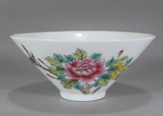 Rare Chinese Rose Porcelain Flower Cup photo