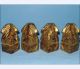 4pcs/antique Chinese Golt Gilt Wood Statues With Lions/foo Dogs Foo Dogs photo 2