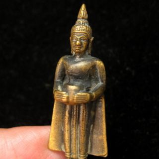 Mini Statue Wednesday ' S Buddha (buddha Hold Arm Bowl) Thai Buddha Wealth Amulet photo