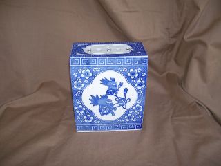Oriental White And Blue Ceramic Incense Burner photo