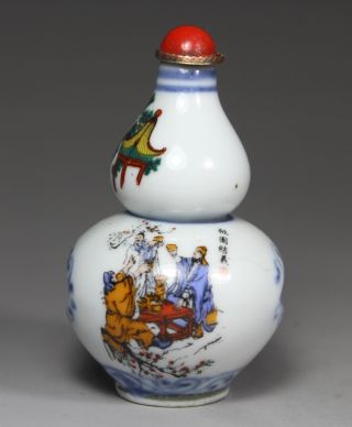 Chinese Old Porcelain Handwork Painting Hero Snuff Bottle photo