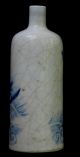 19th Chinese Blue & White Painted Porcelain Snuff Bottle Women Sampan Signed Snuff Bottles photo 2