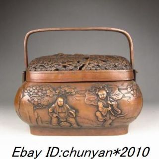 Chinese Bronze Basket W Xuande Mark Nr photo
