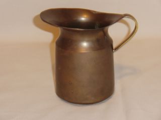 Vintage Solid Brass Or Copper Pitcher 4.  5” Made In India photo