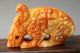 Ancient Chinese Old Hetian Green Jade Hand - Carved,  Statues (red Beast) 2.  7inch Other photo 2