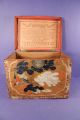 Antique Chinese Painted Wooden Tea Box W Bird + Flowers + Paper Label Boxes photo 5