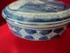 Old Chinese Blue And White Hand Painted Porcelain Covered Box,  Great Boxes photo 2