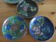 5 Antique Late 19th Century Chinese Cloisonne Dishes Cloisonne photo 2