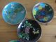 5 Antique Late 19th Century Chinese Cloisonne Dishes Cloisonne photo 3