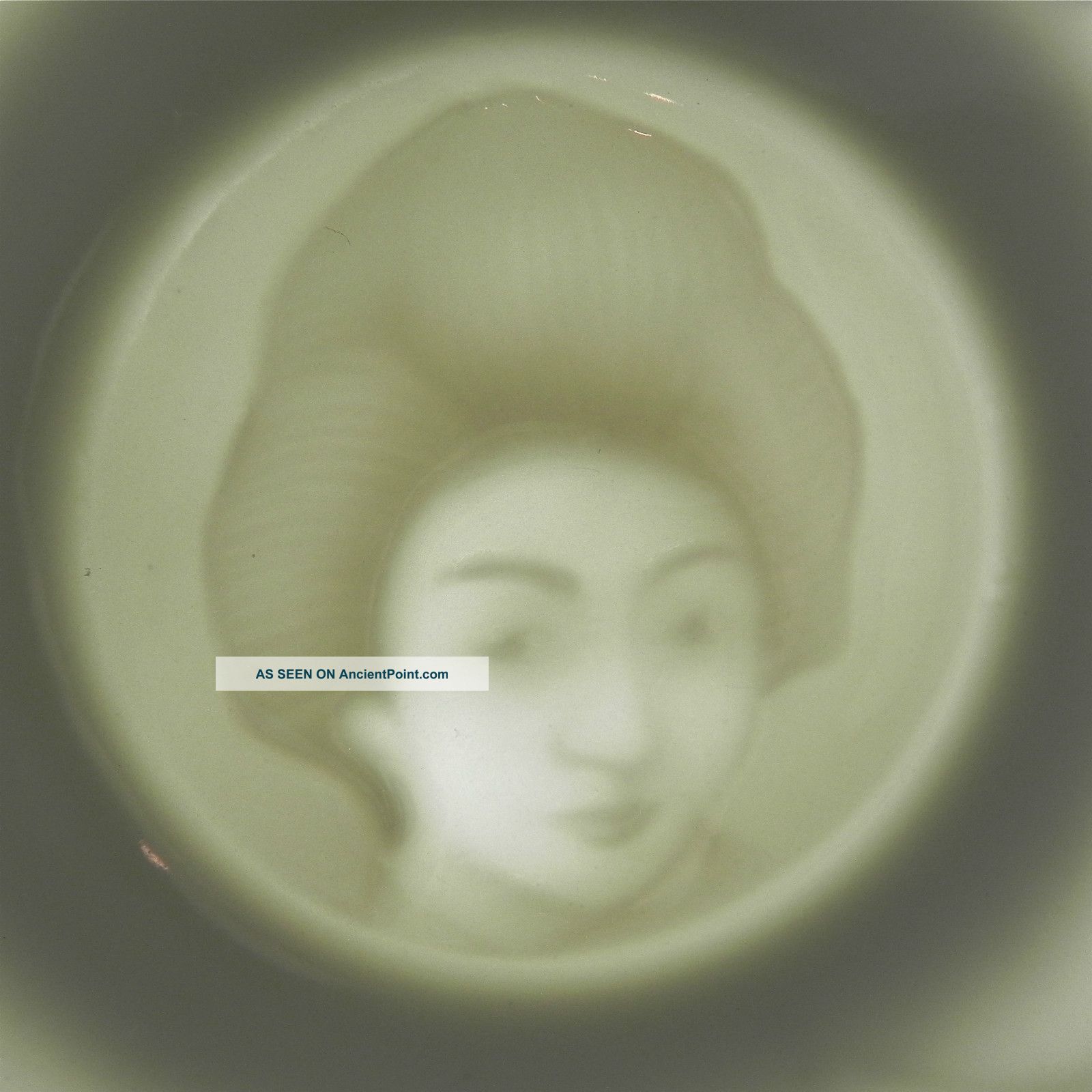 Japanese Dragonware Geisha Lithopane Cup & Saucer Blue Eyed Dragon Moriage Other photo
