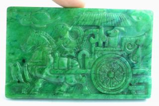 - China Collectibles Old Handwork Jade Carving Carriage Pendant photo