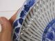 Antique Chinese Signed Lattice Blue & White Bowl Openwork Pierced Look Unusual Bowls photo 5