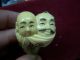 Vintage Two Headed Netsuke Figurine From Old Timer ' S Collection Netsuke photo 2