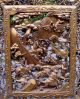 Antique Asian Chinese Carved Wood Frame Warrior Battle Temple Panel Other photo 1