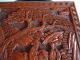 Old Guaranteed Carved Antique Cinnabar - Chinese Square Box Cliff Landscape 5x5x2 Boxes photo 3