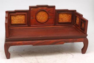 Oriental Chinese Miniature Carved Rosewood Day Bed - Apprentice Furniture photo