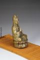 Chinese Bronze Amulet Buddha Sit Lotus Kwan - Yin Statue Guanyin Figure Netsuke Kwan-yin photo 3