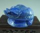 Rare Chinese Old Lapis Lazuli Carved Gold Toad Carving 380g Other photo 2