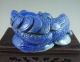 Rare Chinese Old Lapis Lazuli Carved Gold Toad Carving 380g Other photo 3