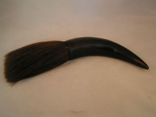 Old Horn And Horse Hair Brush,  For Porcelain? Chinese? photo