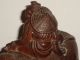 13.  3 Oz.  5x7 Wood Carved Chinese Man Sitting Riding On Ox Figurine Glass Eyes Buddha photo 2