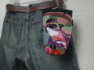 Handmade Chalk Bag By Vintage Kimono (obi) Bijinnga 2 photo