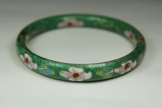 Chinese Handwork Cloisonne Flower Old Bracelet photo