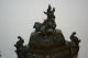 19th Century Antique Oriental Bronze Incense Burner Censer Shishi Fu Foo Dog Incense Burners photo 2