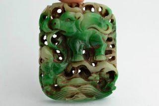 - China Collectibles Old Decorated Handwork Jade Carving Pig Pendant photo