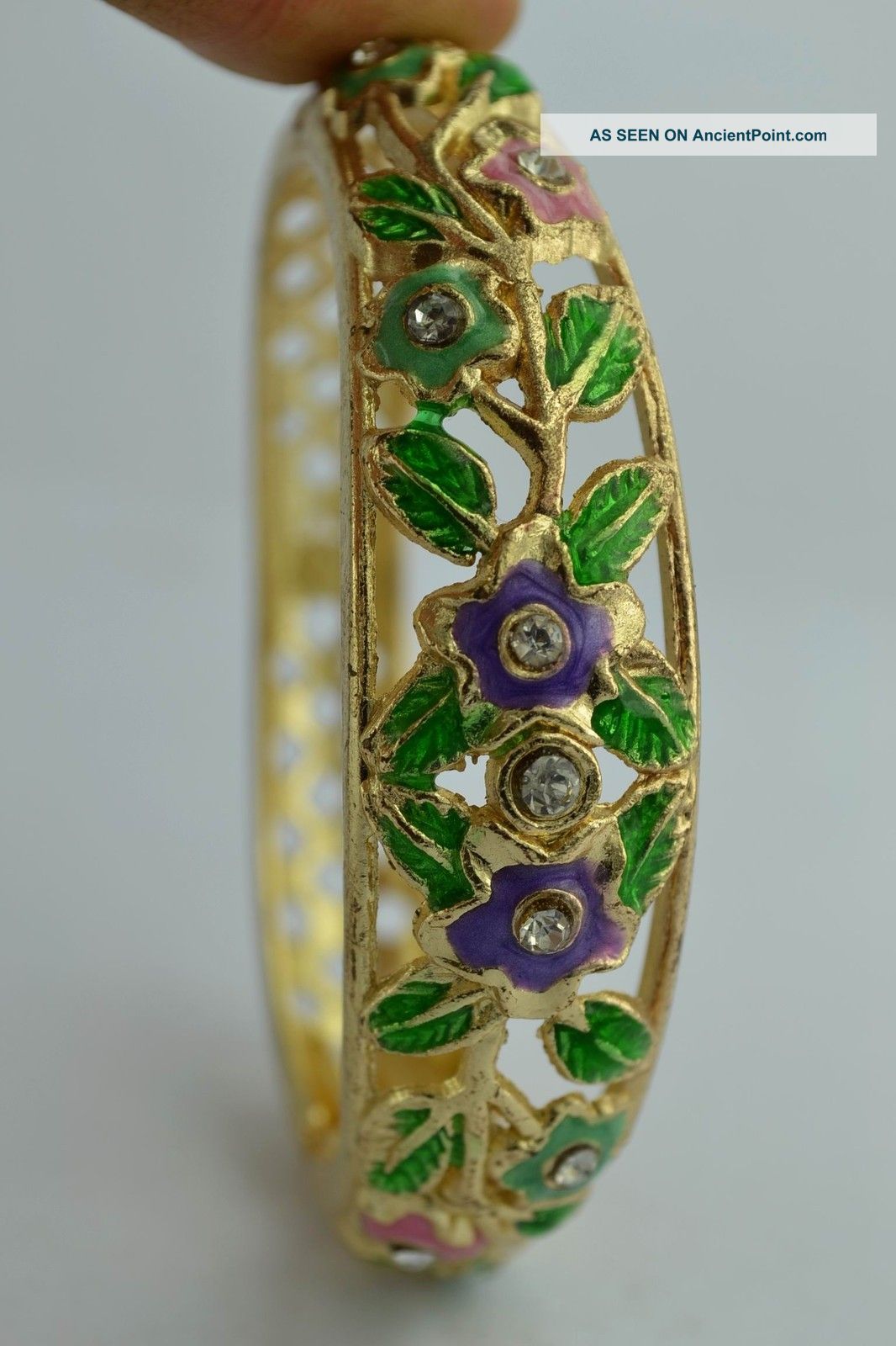 Asian Old Collectibles Decorated Wonderful Handwork Cloisonne Flower Bracelet Ornaments photo