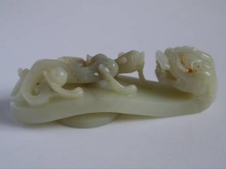 Chinese White Jade Carving Belt Hook photo