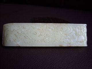 Chinese White Jade Carving Sword Slide photo