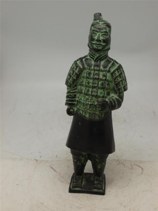 Bronze Statue Of A Chinese Terracotta Army Soldier - Aged Patination photo