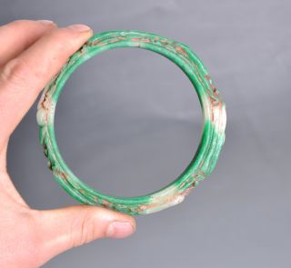 A Perfect Early 20th Century Emerald Jade Bracelet photo