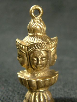 Pendant Brahma (4 Face) Creator Hindu Prosperity Lucky Charm Thai Amulet photo