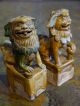 Set Of Small Ceramic Statues Of Temple Foo - Dogs Foo Dogs photo 1