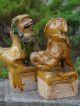 Set Of Small Ceramic Statues Of Temple Foo - Dogs Foo Dogs photo 4