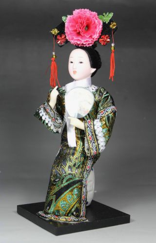 Chinese Old Handwork Belle Silk Figurine Statue photo