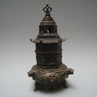 19th.  C.  China Trefoil Logo Six - Sided Pagoda Incense Burner Nr photo